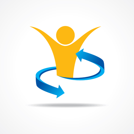 Welcoming person concept stock vectorのイラスト素材