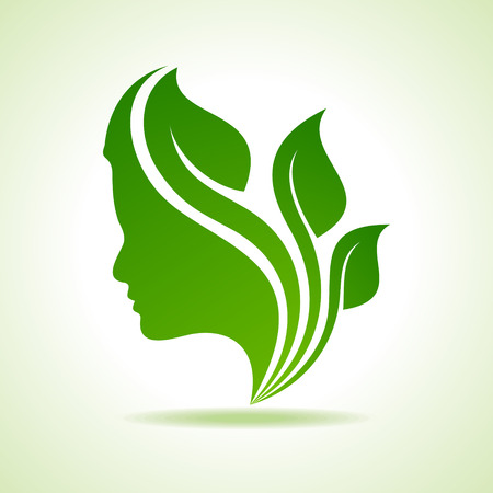 Eco icon with women face stock vectorのイラスト素材