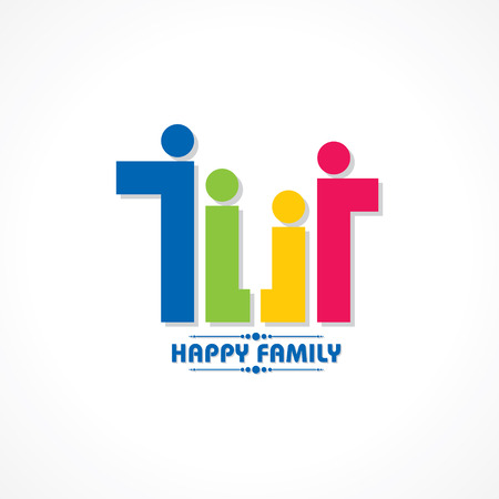 Stylish  Happy Family Greeting stock vectorのイラスト素材