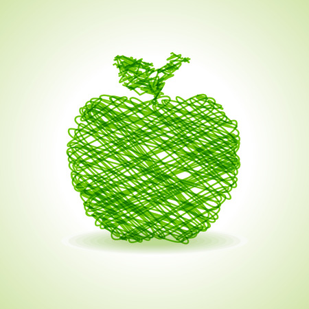 Sketched green apple design stock vectorのイラスト素材