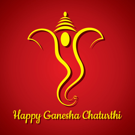creative ganesh chaturthi festival greeting card background vectorのイラスト素材