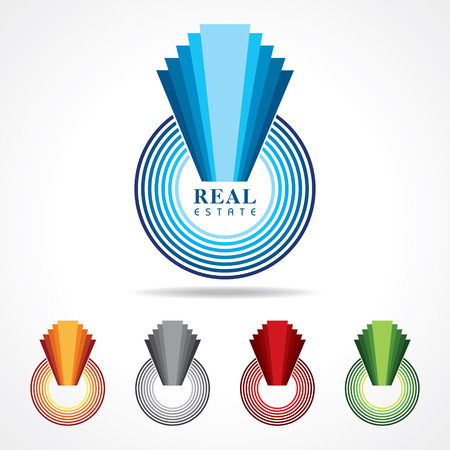 Illustration of abstract real estate icon designs stock vectorのイラスト素材