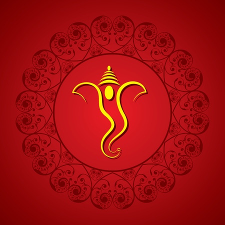 Creative Ganesh Chaturthi Festival Greeting Card Background Vector