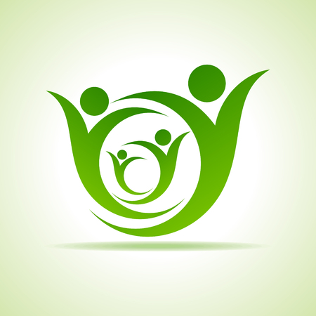 Eco people celebration icon design vector