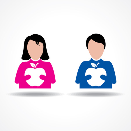Male and Female thinking about their health stock vectorのイラスト素材