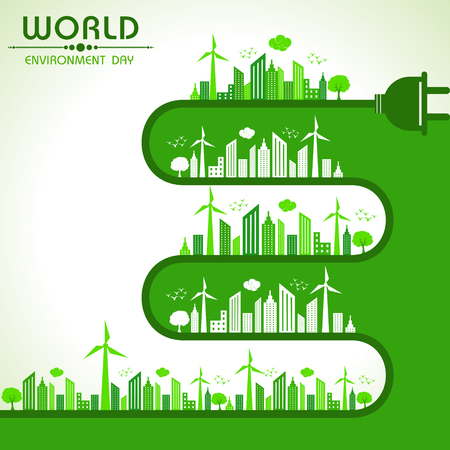 World environment day greeting - save nature concept stock vectorのイラスト素材