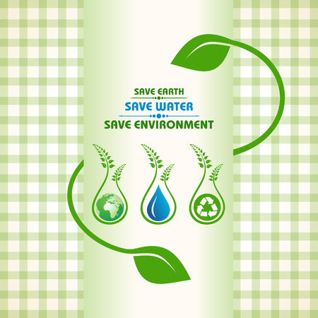 Save earth,water and environment concept stock vectorのイラスト素材