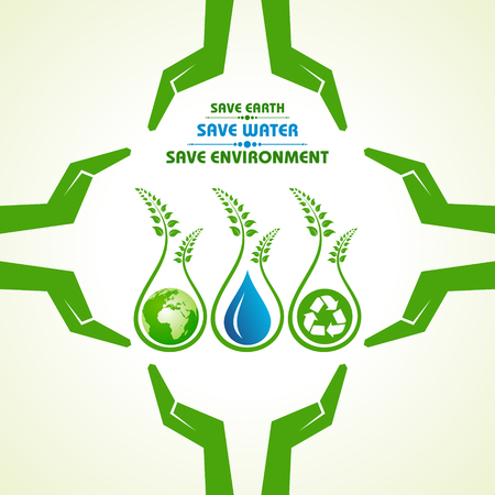 Save earth,water and environment concept stock.のイラスト素材