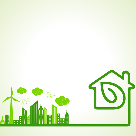Save Nature Concept with Ecocity stock vectorのイラスト素材