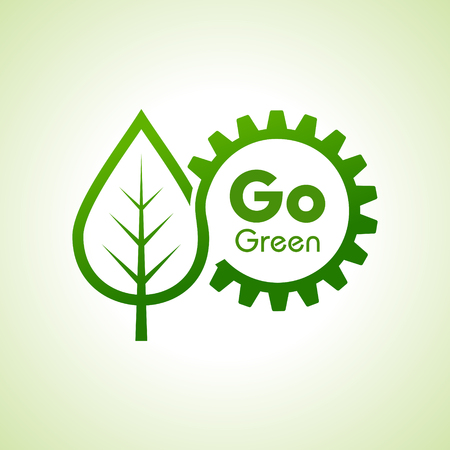Save Nature and go green concept with eco gear stock vectorのイラスト素材