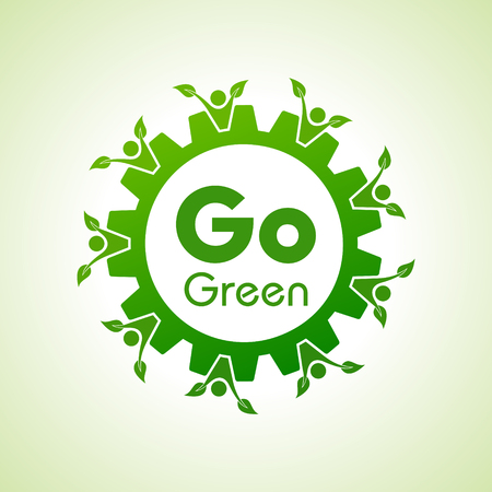 Save Nature and go green concept with eco gear stock vectorのイラスト素材