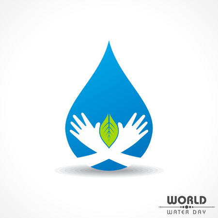 Save Nature Concept - World Water Day Stock Vector.のイラスト素材