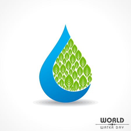 Save Nature Concept - World Water Day Stock Vector.のイラスト素材