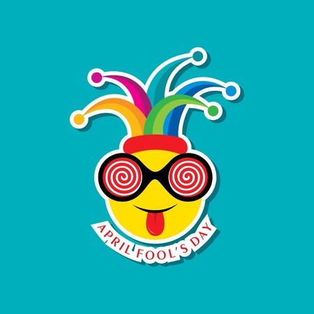 A Vector illustration of April Fools Day lettering text for greeting cardのイラスト素材