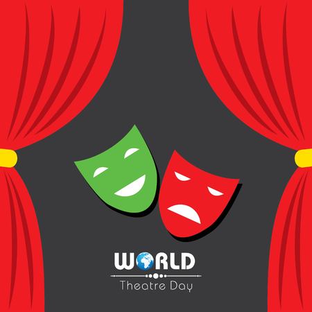 A vector template for World Theater Day, creative design illustration, 27th March.のイラスト素材