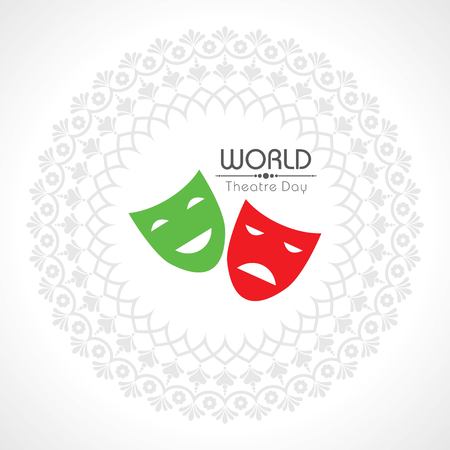 vector template for World Theatre Day, creative design illustration, 27th March.のイラスト素材