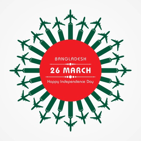 Vector illustration of Independence day concept with Bangladesh national flag patternのイラスト素材