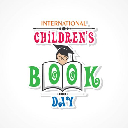 Vector illustration of International Children's book day poster celebrated on 2nd aprilのイラスト素材