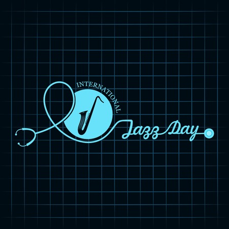Vector Illustration of International Jazz Day Greeting for banner, poster etcのイラスト素材