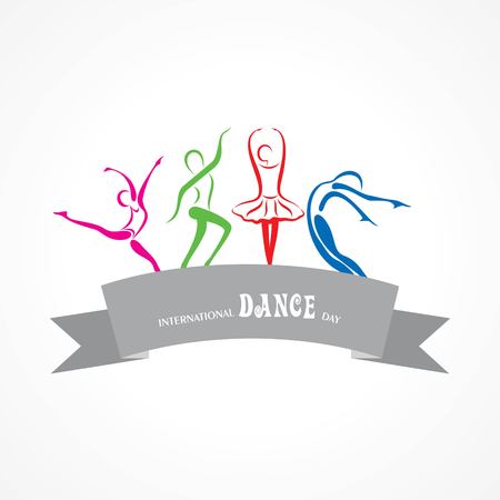 Vector Illustration of International Dance Day, Design for flyers, magazines and commercial banners.のイラスト素材