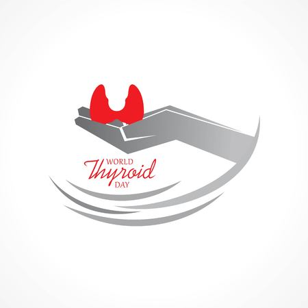 Vector illustration of World Thyroid Day poster with illustration of thyroid glandのイラスト素材