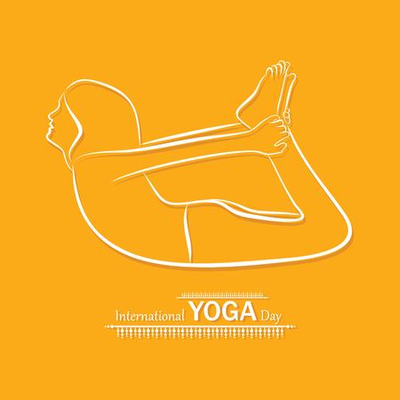illustration of woman doing YOGASAN for International Yoga Day on 21st Juneのイラスト素材