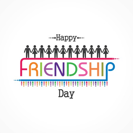 Happy Friendship day vector typographic design. Usable as greeting cards, posters, clothing, t-shirt for your friends.のイラスト素材