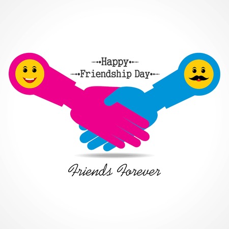 Happy Friendship day vector typographic design. Usable as greeting cards, posters, clothing, t-shirt for your friends.のイラスト素材