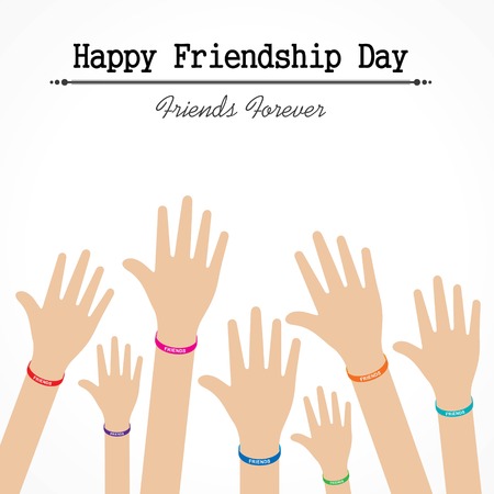 Happy Friendship day vector typographic design. Usable as greeting cards, posters, clothing, t-shirt for your friends.のイラスト素材
