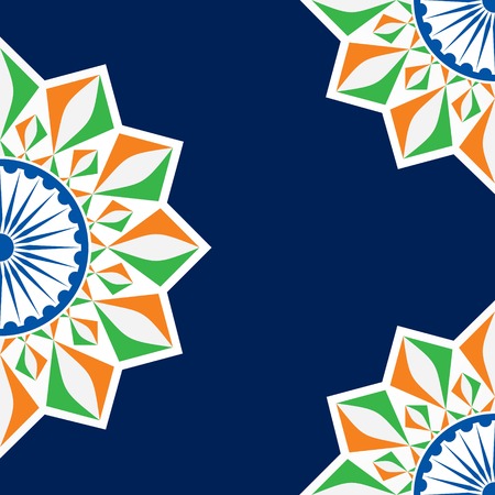 Vector Illustration of Indian Independence Day concept background with Ashoka wheelのイラスト素材
