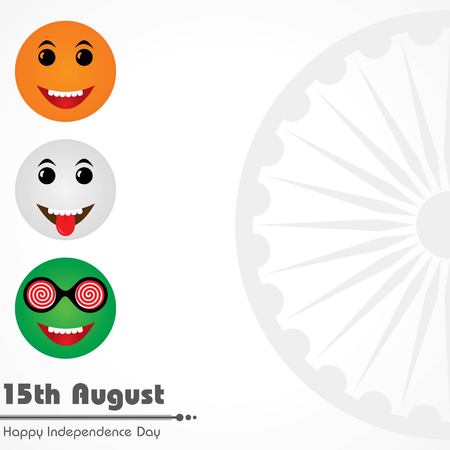 Vector Illustration of Indian Independence Day concept background with Ashoka wheelのイラスト素材