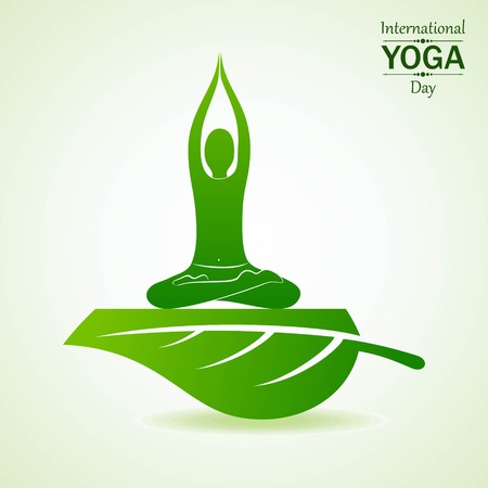 illustration of woman doing YOGASAN for International Yoga Day on 21st Juneのイラスト素材