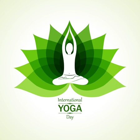 illustration of woman doing YOGASAN for International Yoga Day on 21st Juneのイラスト素材