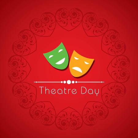 vector template for World Theatre Day, creative design illustration, 27th March.のイラスト素材