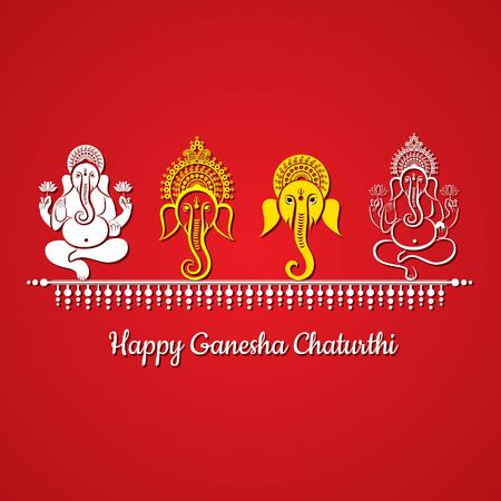 happy ganesh chaturthi festival background vectorのイラスト素材