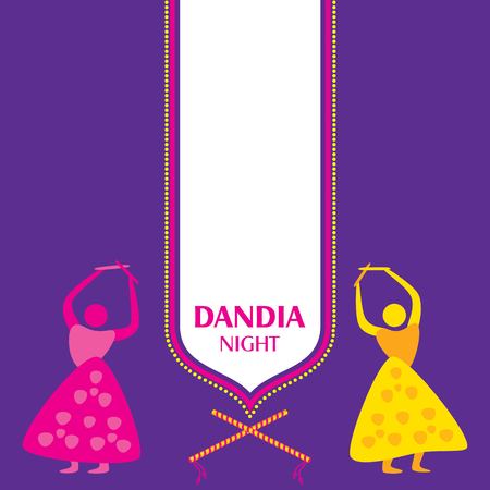Illustration of Navratri and Garba utsav greeting card stock vectorのイラスト素材