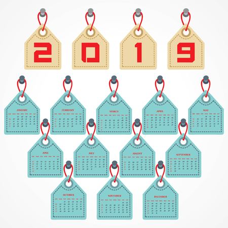 2019 Happy New Year with creative design for your greetings card, flyers, invitation, posters, brochure, banners, calendarのイラスト素材