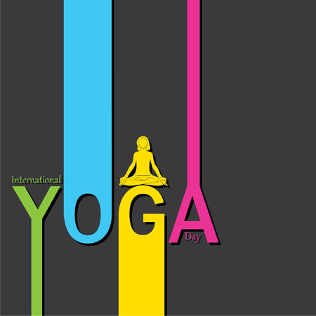 illustration of woman doing YOGASAN for International Yoga Day on 21st Juneのイラスト素材