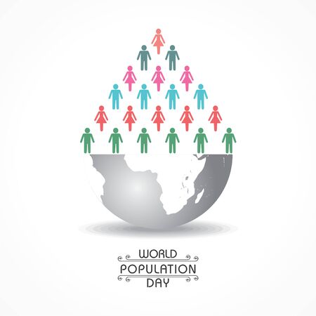 Illustration of World Population day Greeting-11 julyのイラスト素材