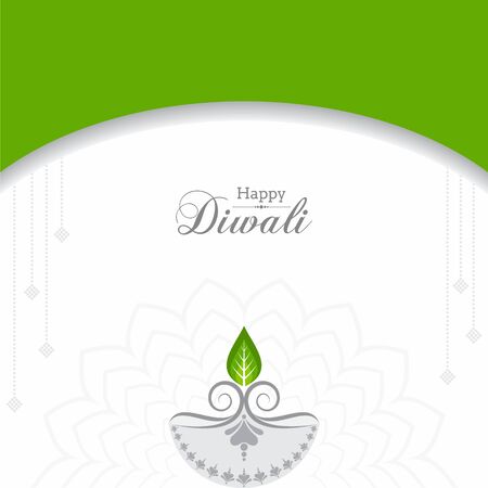 illustration of Greeting for celebrate green diwali conceptのイラスト素材