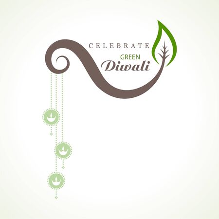 illustration of Greeting for celebrate green diwali conceptのイラスト素材