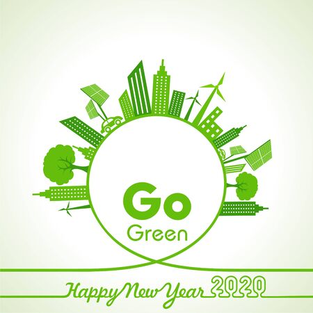 Illustration of greeting for new year 2020 stock vectorのイラスト素材