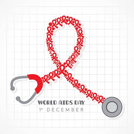 Aids Awareness greeting for World Aids Day - 1 Decemberのイラスト素材