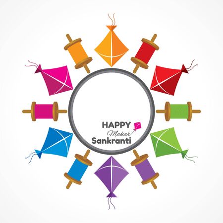 Illustration of greeting for Makar Sankranti Festival stock vectorのイラスト素材