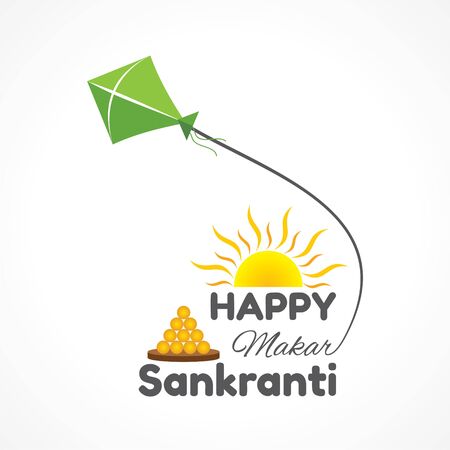 Illustration of greeting for Makar Sankranti Festival stock vectorのイラスト素材