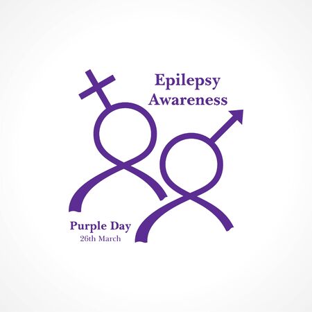 Vector illustration for World epilepsy day (Purple day) - Epilepsy Awareness-26 march. Purple ribbon.のイラスト素材