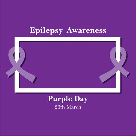 Vector illustration for World epilepsy day (Purple day) - Epilepsy Awareness-26 march. Purple ribbon.のイラスト素材