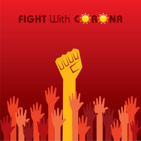 Corona Virus 2019-20. virus disease,fight with itのイラスト素材