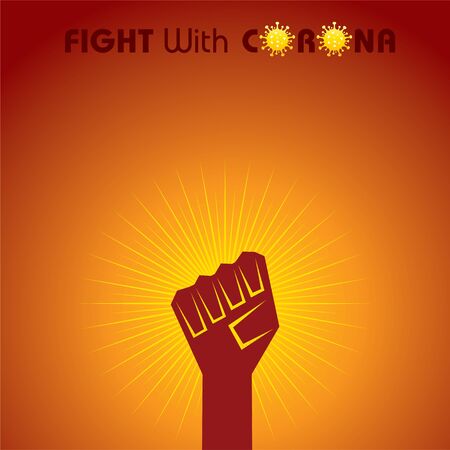 Corona Virus 2019-20. virus disease,fight with itのイラスト素材