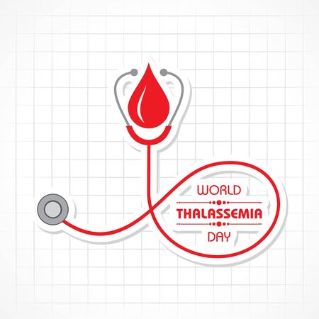 Vector illustration on the theme of world Thalassemia day observed on May 8th every year. Thalassemias are inherited blood disorders characterized by decreased hemoglobin productionのイラスト素材